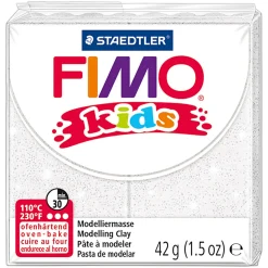 FIMO Kids Boetseerklei Wit Glitter, 42gr