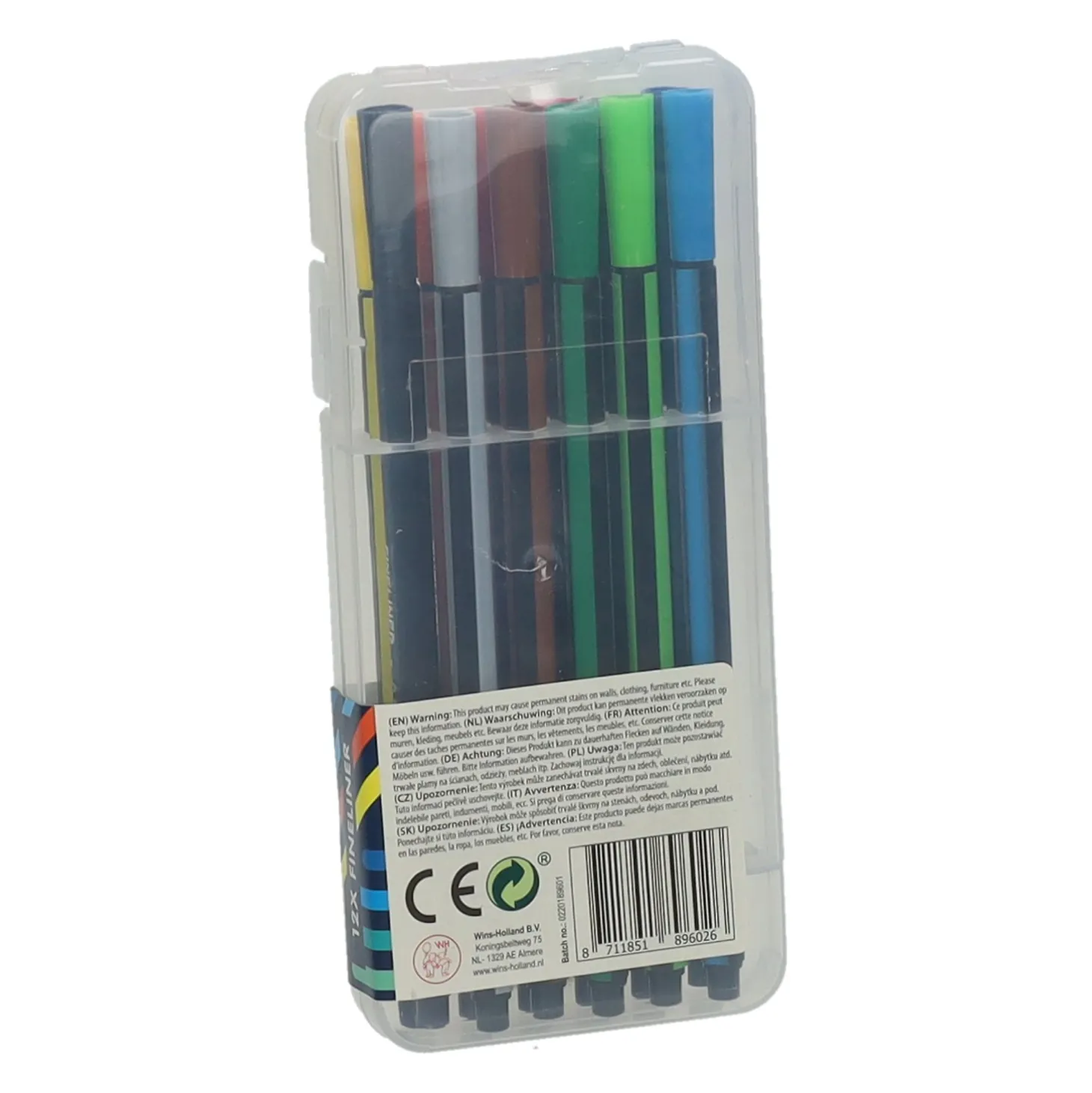 Finelinerset in Opbergbox, 12st.