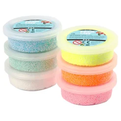 Foam Clay Pastel Kleuren Glitter, 6x14gr.