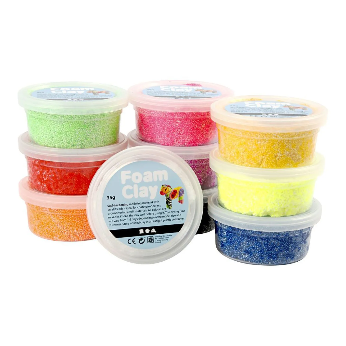 Foam Klei - Basiskleuren, 10x35gr