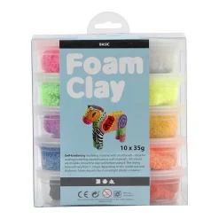 Foam Klei - Basiskleuren, 10x35gr