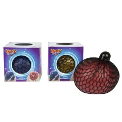 Fun Glitter Knijpbal in Net, 10cm