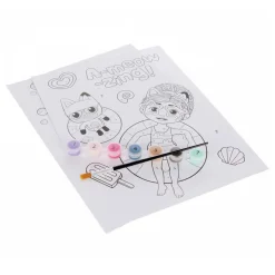 Gabby's Poppenhuis - Schilderen op Nummer - incl. 7 Kleuren Verf en Penseel