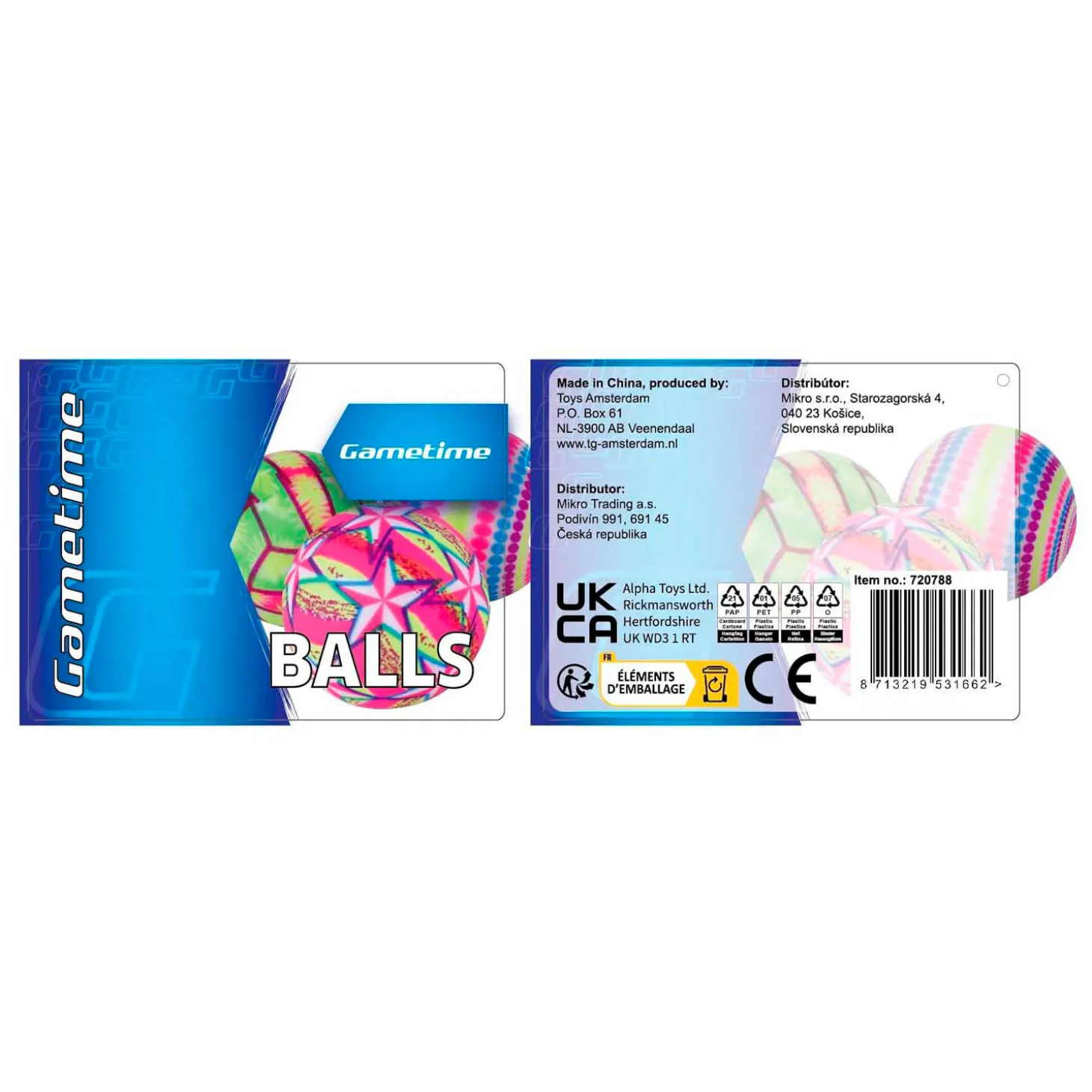 Gametime Ballen 25gr 9cm, 3st.