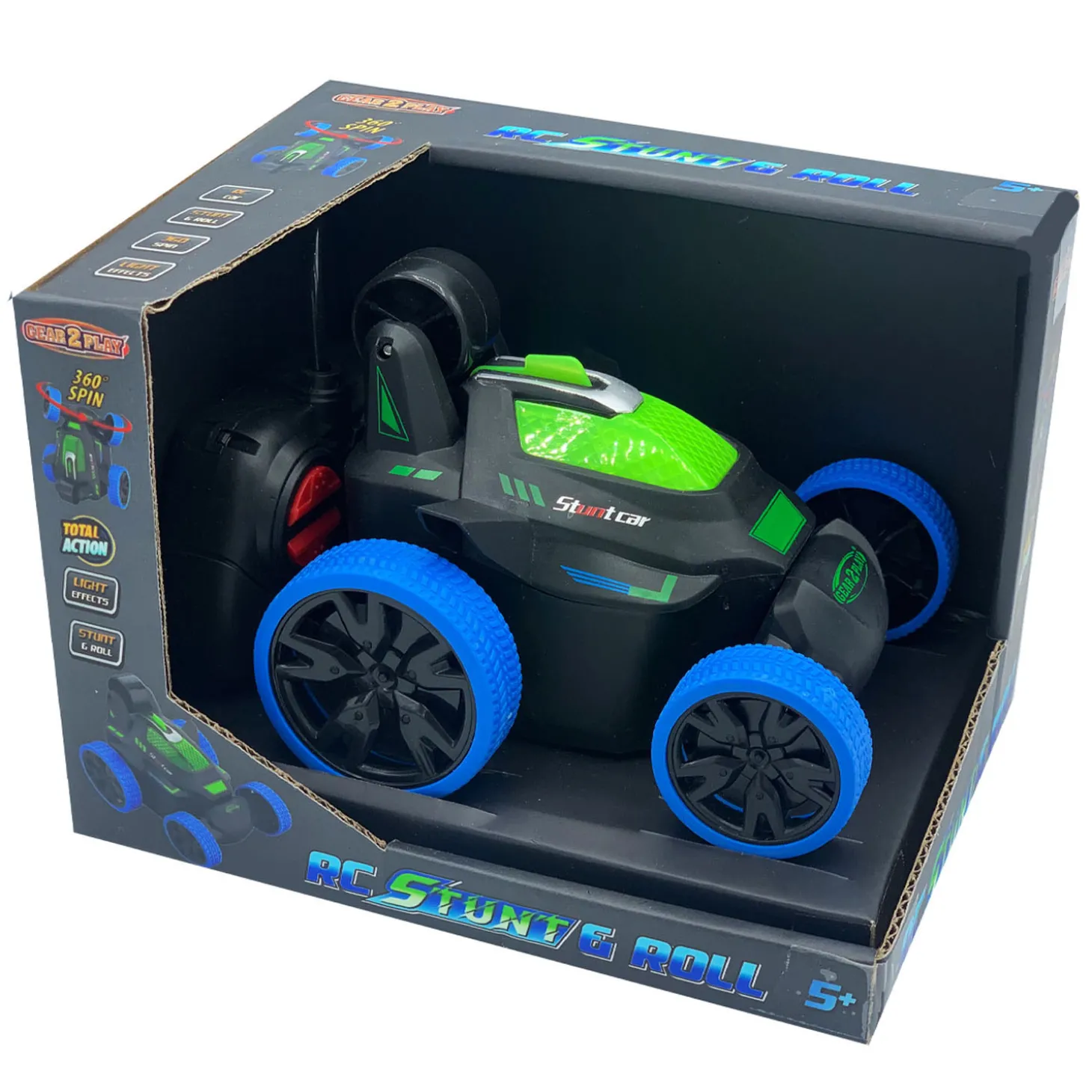 Gear2Play RC Stunt & Roll Bestuurbare Auto Blauw
