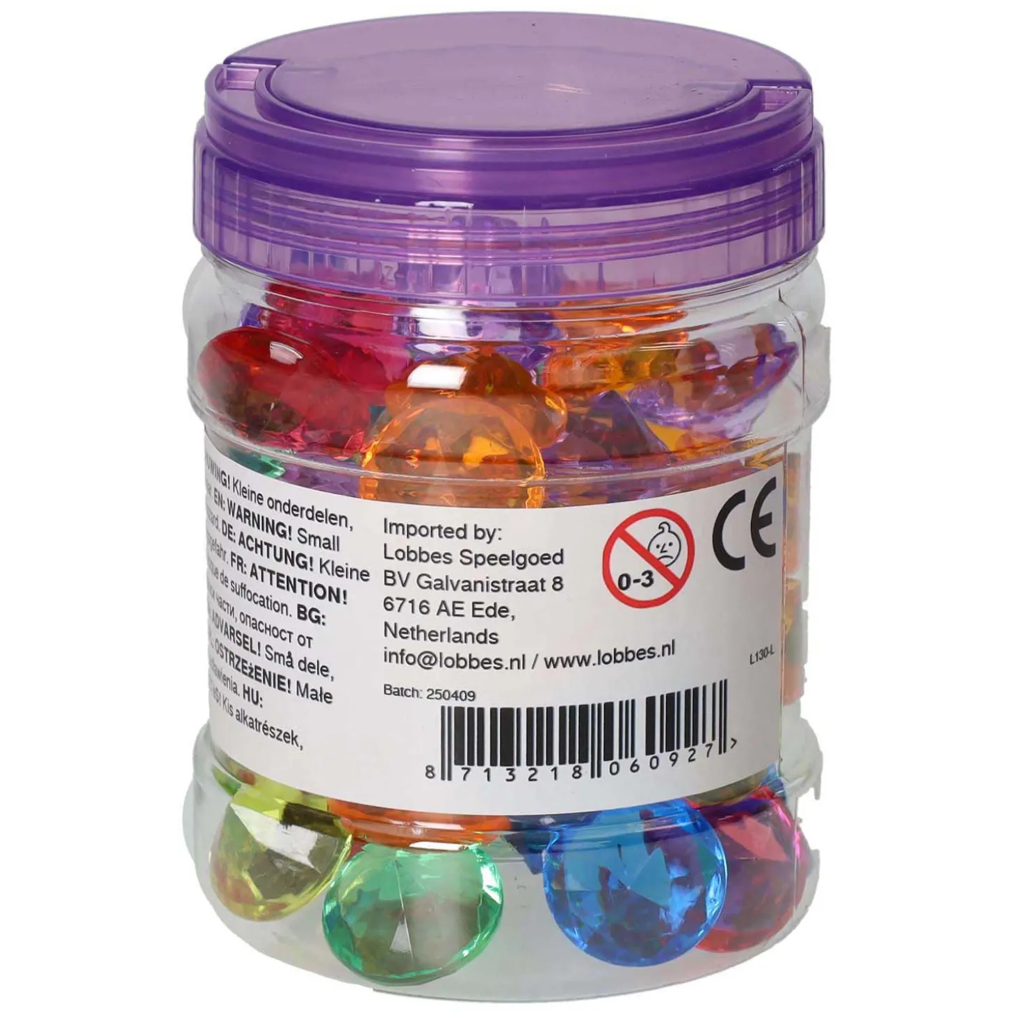 Gekleurde Transparante Speeldiamanten - 60st.