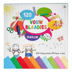 Gekleurde Vouwblaadjes, 15x15cm, 120st.