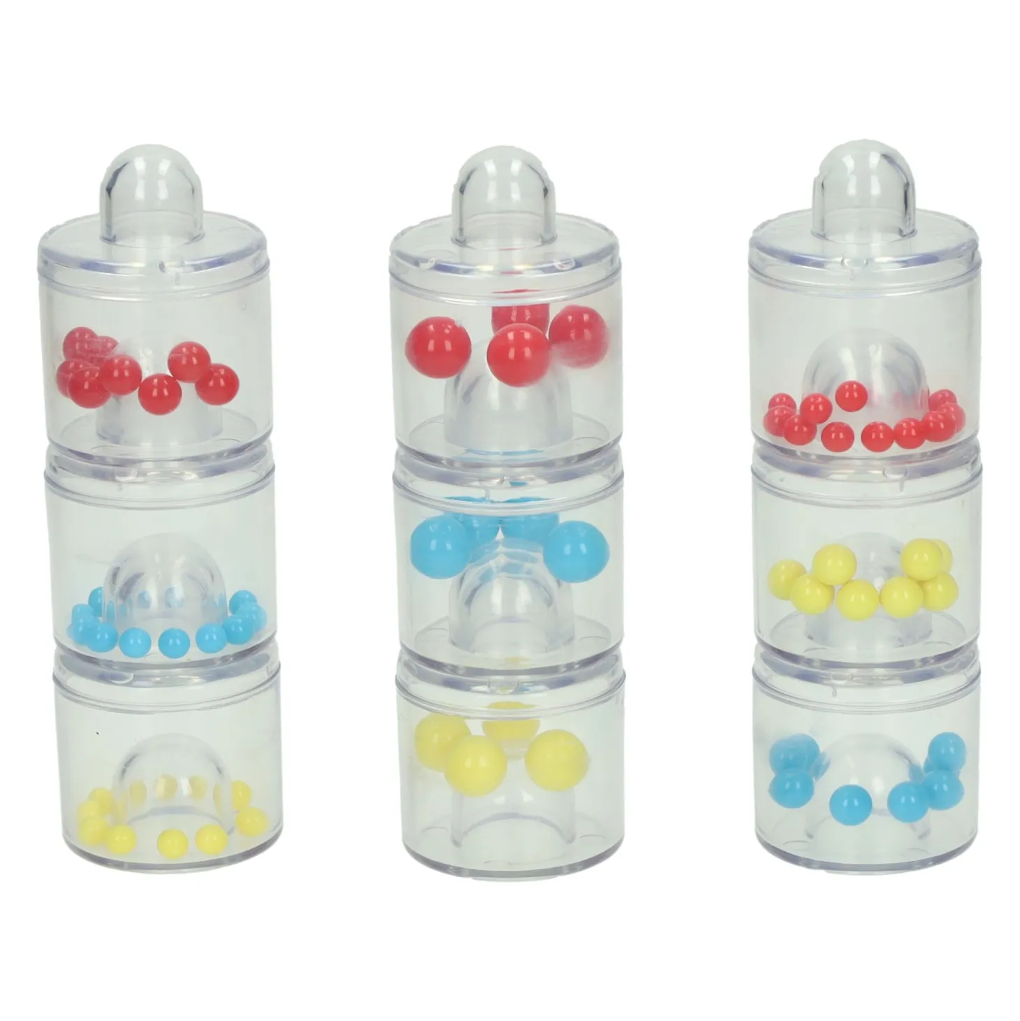 Geluids- en Sorteerblokken met Kralen in 3 Maten - 9dlg