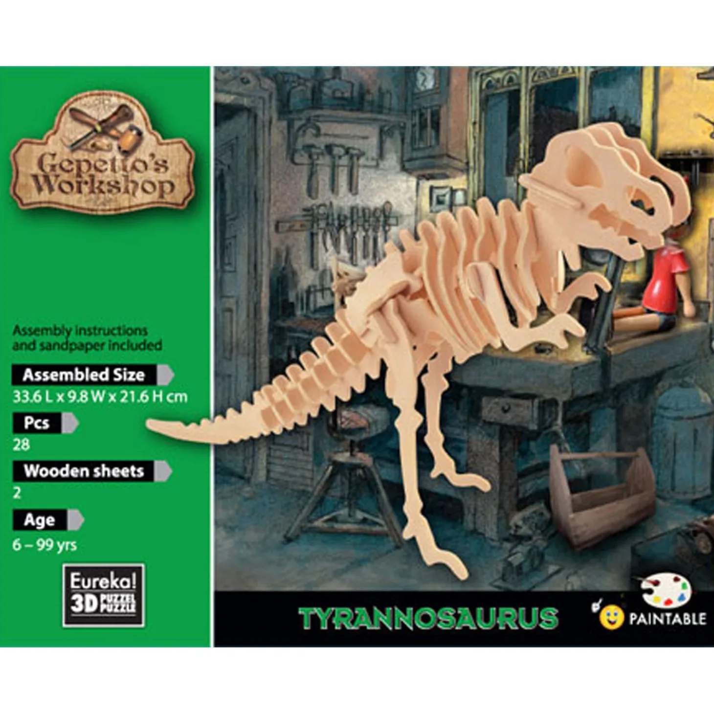 Gepetto's Workshop Houten Bouwpakket 3D - Tyrannosaurus