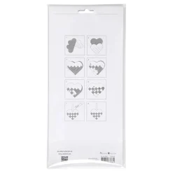 Gevlochten Harten Rood Wit, Set van 8