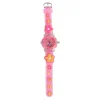 Glamour Analoog Horloge met Licht Bloemen - Licht Roze