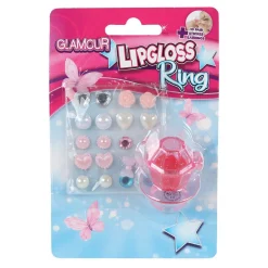 Glamour Lipgloss Ring en 10 Paar Oorring Stickers