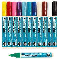 Glas- En Porseleinstiften Kleur Dekkend, 12st.