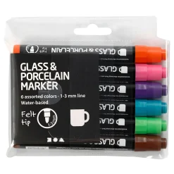 Glas- En Porseleinstiften Extra Kleuren, 6st.
