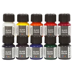 Glass Color Transparant Glasverf Kleur, 10x30ml