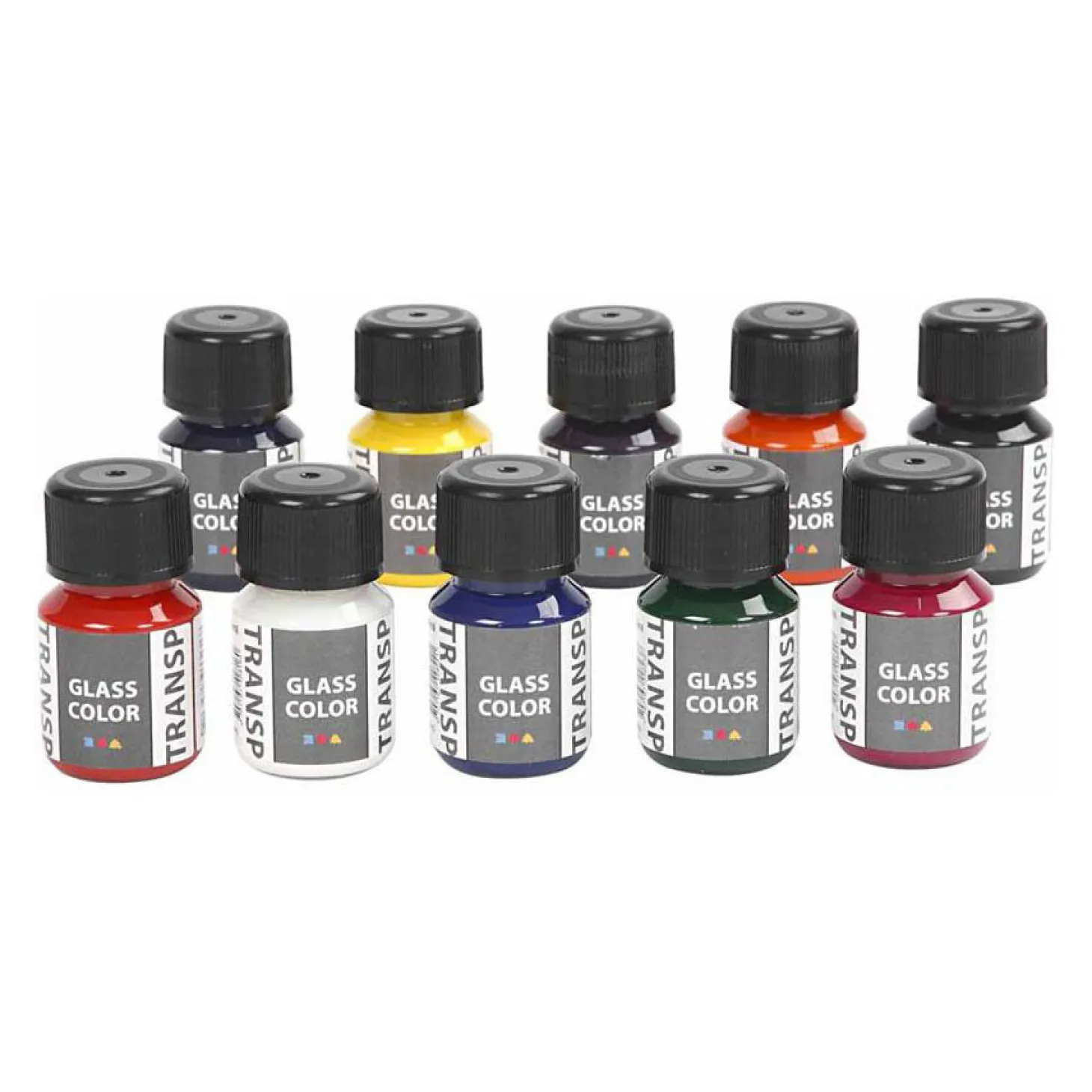 Glass Color Transparant Glasverf Kleur, 10x30ml