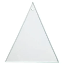 Glazen Plaat Driehoek met Gat 8x9cm, 10st.
