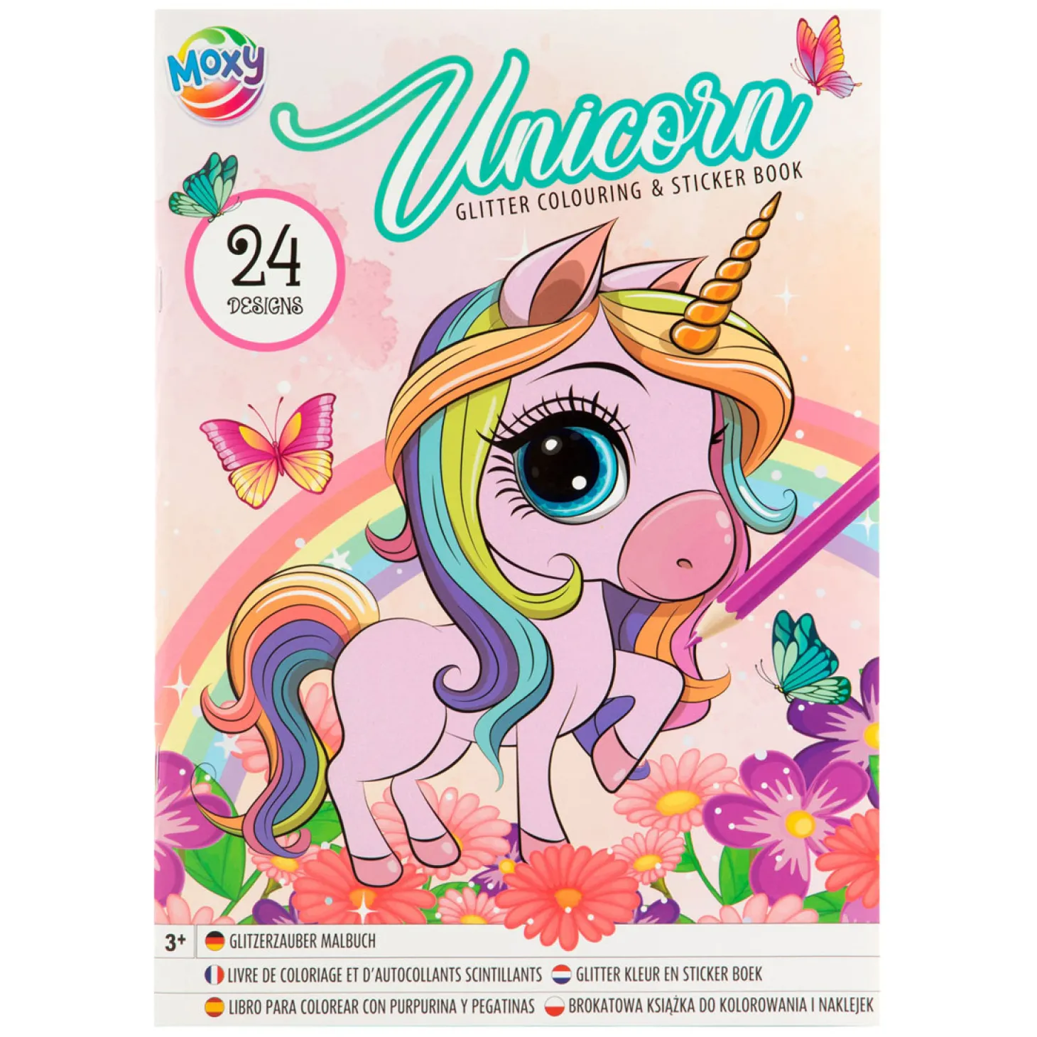 Glitter Kleur en Stickerboek Eenhoorn/Zeemeermin