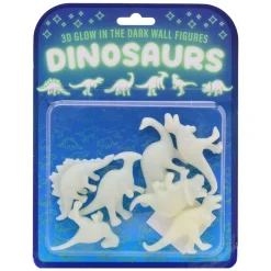 Glow in the dark 3D muur dino's, 7dlg.