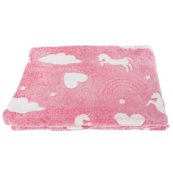 Glow in the Dark Deken Unicorn, 100x150cm