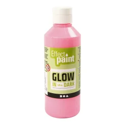 Glow in the Dark Verf - Lichtrood, 250ml
