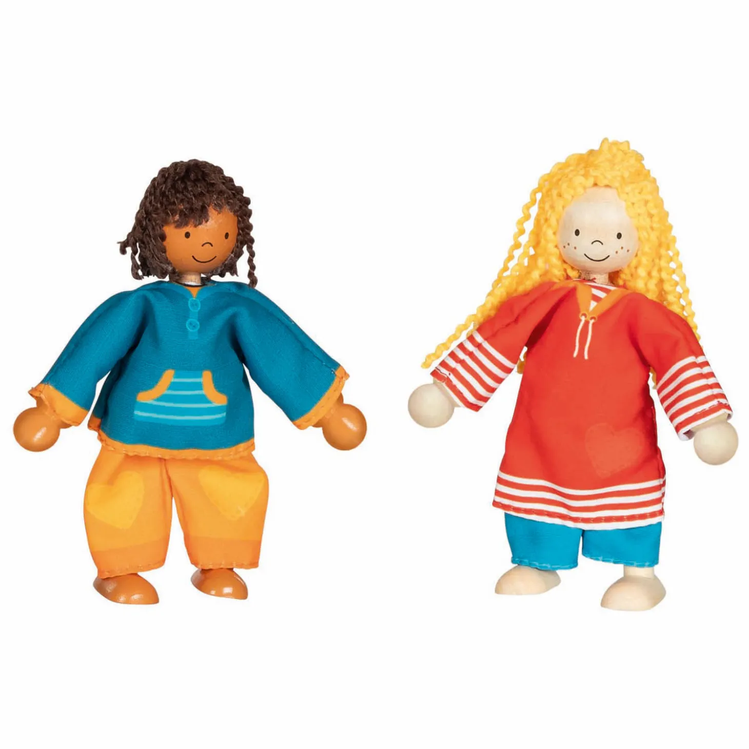 Goki Flexibele Poppen Fynja & Fabio, 6 Outfits