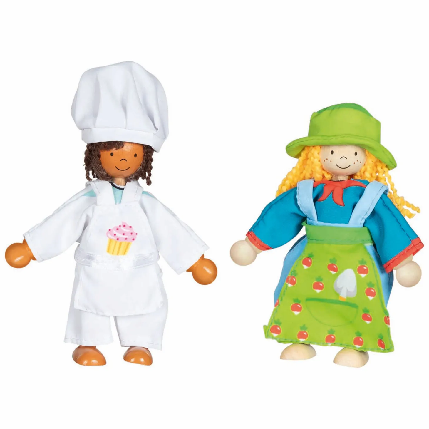 Goki Flexibele Poppen Fynja & Fabio, 6 Outfits