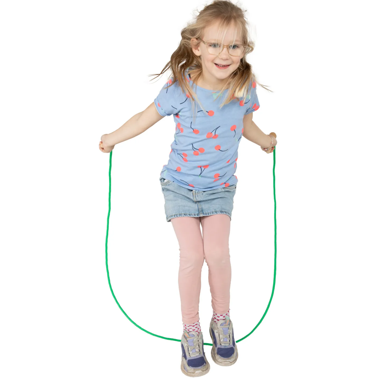 Goki Groen Springtouw met Hout