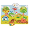 Goki Houten Achtergrond Vormenpuzzel in de Tuin, 8st.