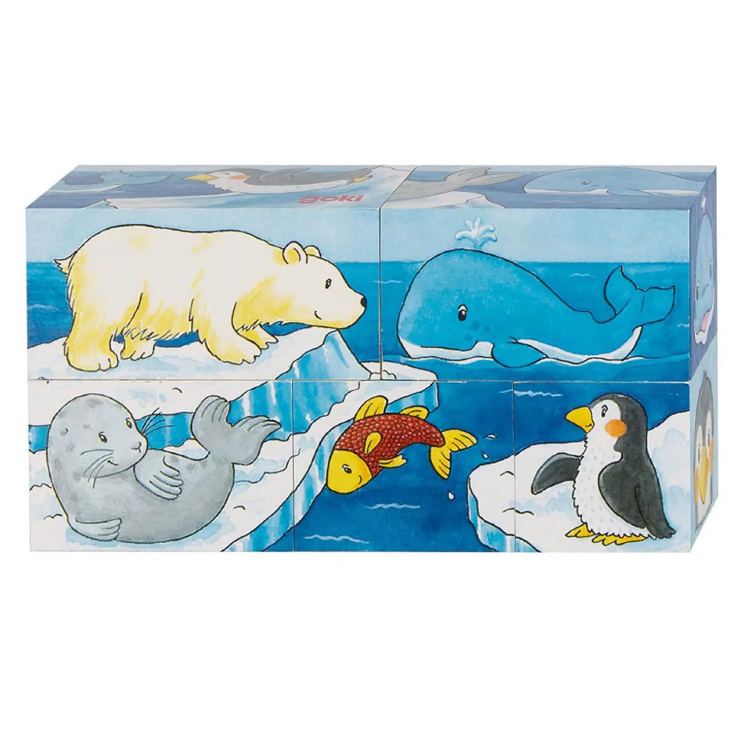 Goki Houten Blokpuzzel Safari, 5st.