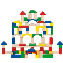 Goki Houten Bouwblokken in Ton - Kleur, 100dlg.