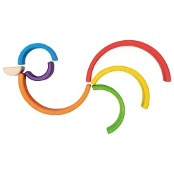 Goki Houten Bouwblokken Regenboog, 5dlg.