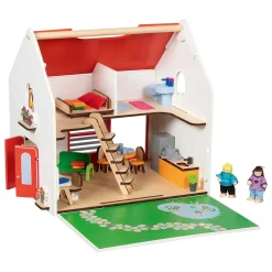 Goki Houten Draagbaar Poppenhuis met Accessoires