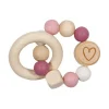 Goki Houten Grijpring Hart Roze