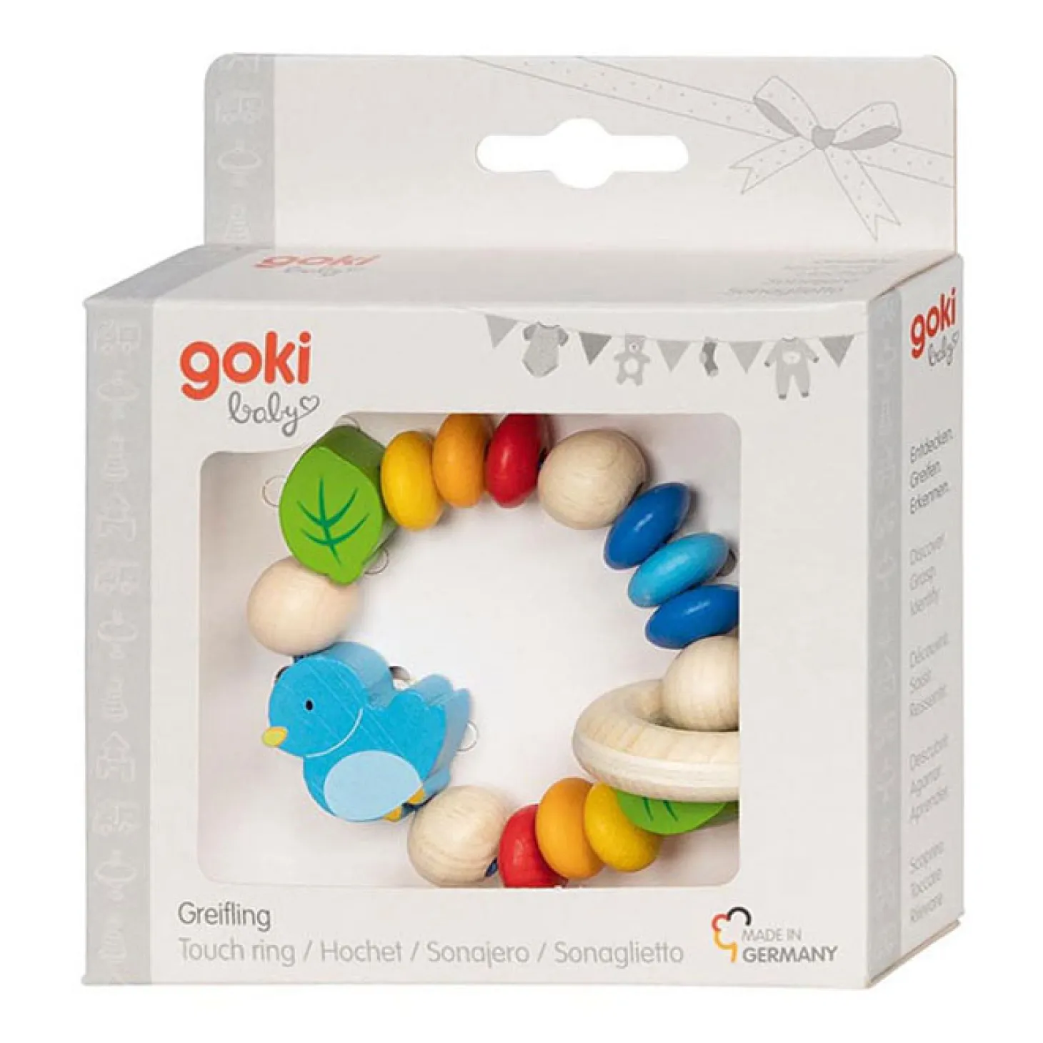 Goki Houten Grijpring Vogel