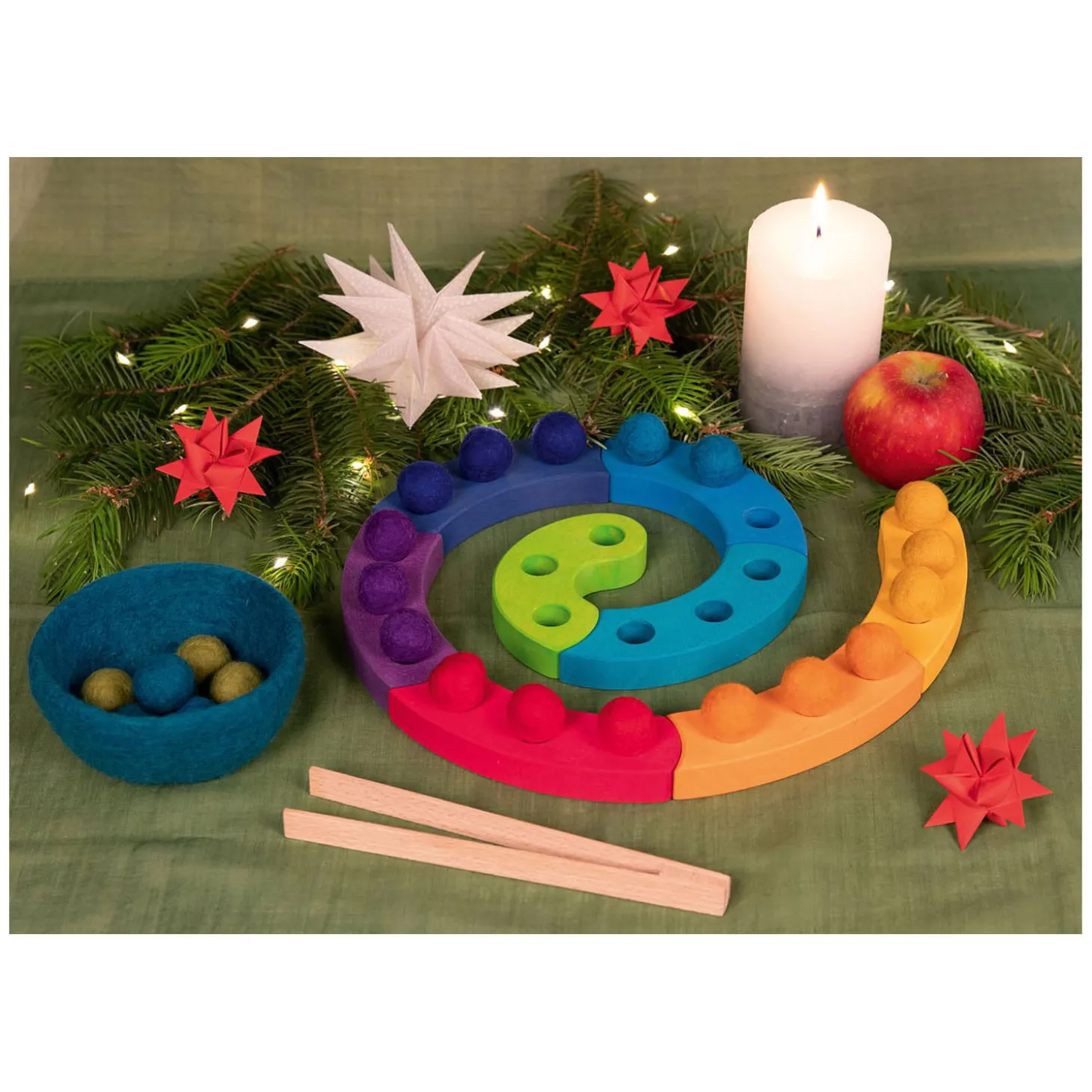 Goki Houten Kleursorteerspel Spiraal, 29dlg.