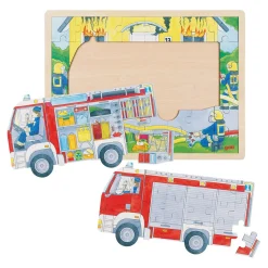 Goki Houten Lagenpuzzel Brandweer aan het Werk, 60st.