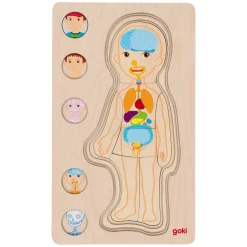 Goki Houten Lagenpuzzel Menselijk Lichaam Jongen, 29st.