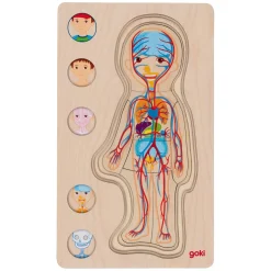 Goki Houten Lagenpuzzel Menselijk Lichaam Jongen, 29st.