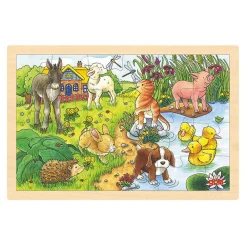 Goki Houten Legpuzzel Babydieren, 24st.
