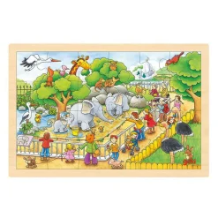 Goki Houten Legpuzzel Bezoek aan de Dierentuin, 24st.