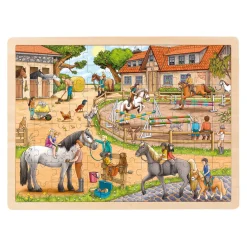 Goki Houten Legpuzzel Paardenmanege, 96st.