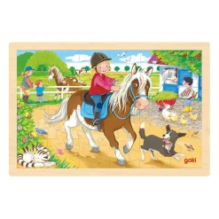 Goki Houten Legpuzzel Ponyboerderij, 24st.
