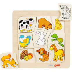 Goki Houten Legpuzzel Wie Eet Wat?