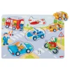 Goki Houten Noppenpuzzel Voertuigen met Geluid, 6st.