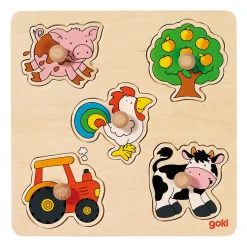 Goki Houten Noppenpuzzel Boerderij