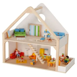 Goki Houten Poppenhuis met 2 Verdiepingen