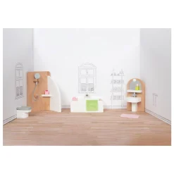 Goki Houten Poppenmeubels Badkamer, 10dlg.