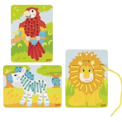 Goki Houten Rijgpuzzels, 3st.