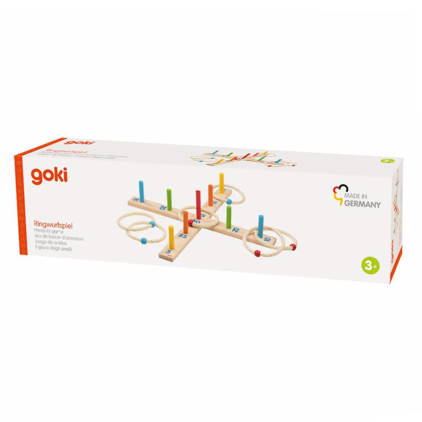 Goki Houten Ringwerp Spel, 6 Ringen